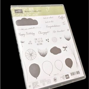 Stampin Up Balloon Celebration Photopolymer Cling Stamp Set 140675‎